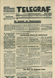 "Telegraf." Nachtausgabe. Nr. 57, 10. März 1938, 7. Jg.