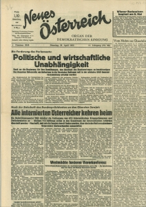 "Neues Oesterreich." Organ der demokratischen Einigung. Nr. 3040, 26. April 1955, 11. Jg.