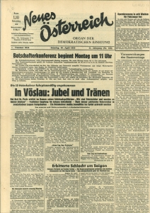 "Neues Oesterreich." Organ der demokratischen Einigung. Nr. 3044, 30. April 1955, 11. Jg.