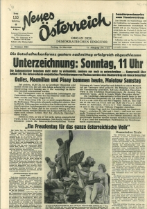 "Neues Oesterreich." Organ der demokratischen Einigung. Nr. 3055, 13. Mai 1955, 11. Jg.