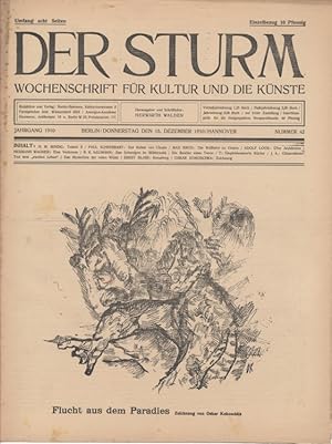 Seller image for Der Sturm. Wochenschrift fr Kultur und die Knste. Erster Jahrgang, 15. Dezember 1910, Nr. 42. Herausgegeben von Herwarth Walden. for sale by Antiquariat Weinek