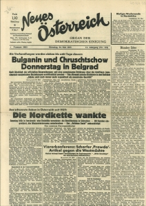"Neues Oesterreich." Organ der demokratischen Einigung. Nr. 3063, 24. Mai 1955, 11. Jg.