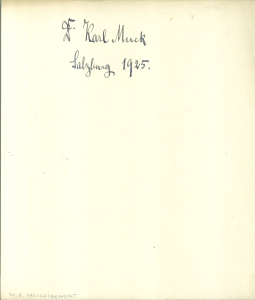 Albumblatt mit eighd. Signatur von Karl Muck, datiert Salzburg 1925. [30. August 1925: Orchesterk...