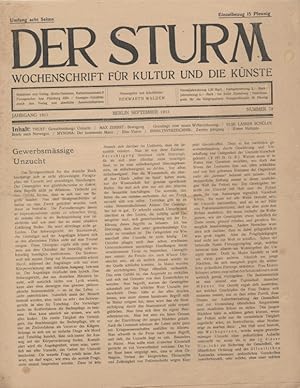 Seller image for Der Sturm. Wochenschrift fr Kultur und die Knste. Jahrgang 1911, Nr. 79, September. Herausgegeben von Herwarth Walden. for sale by Antiquariat Weinek