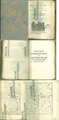 Bild des Verkufers fr Matheseos Universalis Elementa. Quibus accedunt, Specimen commentarii in Arithmeticam Universalem Newtoni: ut & De determinanda Forma Seriei in finitae adsumtae regula nova. zum Verkauf von Antiquariat Weinek