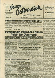 "Neues Oesterreich." Organ der demokratischen Einigung. Nr. 3037, 22. April 1955, 11. Jg.