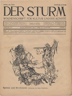 Seller image for Der Sturm. Wochenschrift fr Kultur und die Knste. Jahrgang 1911, Nr. 54, 11. Mrz. Herausgegeben von Herwarth Walden. for sale by Antiquariat Weinek