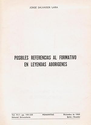 Seller image for POSIBLES REFERENCIAS AL FORMATIVO EN LEYENDAS ABORGENES for sale by Librera Torren de Rueda