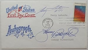 First Day Cover signed by Terry Labonte and Johnny Rutherford