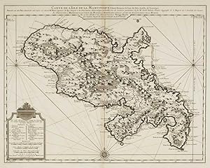 Bild des Verkufers fr Carte de L'Isle de la Martinique Colonie Franoise de l'une des Isles Antilles de L'Amerique. zum Verkauf von Altea Antique Maps