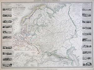 Bild des Verkufers fr Nouvelle Carte Illustre des tats du Nord de L'Europe donnant la Russie d'Europe, la Sude et la Danemark. zum Verkauf von Altea Antique Maps