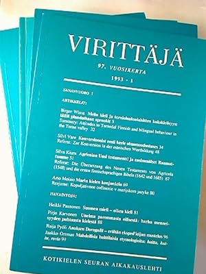 Virittäjä - Kotikielen Seuran Aikakauslehti. - 97. / 1993, 1 - 4 (4 Einzelhefte)