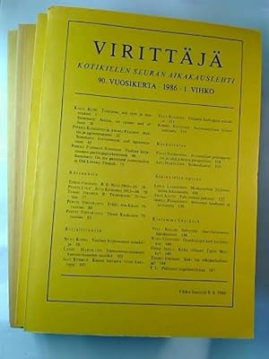 Virittäjä - Kotikielen Seuran Aikakauslehti. - 90. / 1986, 1 - 4 (4 Einzelhefte)