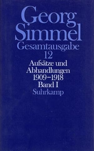 Bild des Verkufers fr Gesamtausgabe Aufstze und Abhandlungen 1909-1918. Tl.1 zum Verkauf von AHA-BUCH GmbH