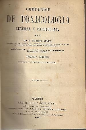 Imagen del vendedor de Compendio de toxicologia general y particular a la venta por Libreria Sanchez