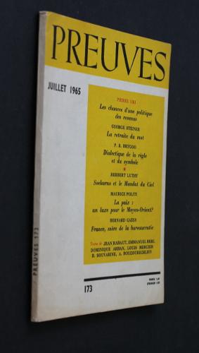 Immagine del venditore per Preuves n173 (juillet 1965) venduto da Abraxas-libris