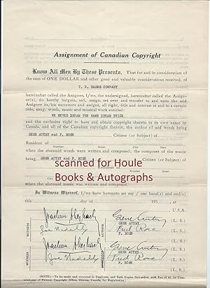 Bild des Verkufers fr Document Signed zum Verkauf von Houle Rare Books/Autographs/ABAA/PADA