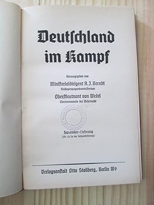 Seller image for Deutschland im Kampf : 1940 : September-Lieferung (Nr. 25 / 26 der Gesamtlieferung) for sale by Expatriate Bookshop of Denmark