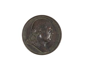 Bronze Medal for the Voyage of the Uranie. Obverse: profile portrait of Louis XVIII. Reverse: "Hé...