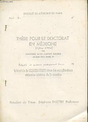 Bild des Verkufers fr THESE POUR LE DOCTORAT EN MEDECINE - PHOTOCOPIES. zum Verkauf von Le-Livre