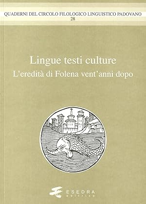 Immagine del venditore per Lingue Testi Culture. (L'Eredit di Folena Vent'Anni Dopo) venduto da Libro Co. Italia Srl