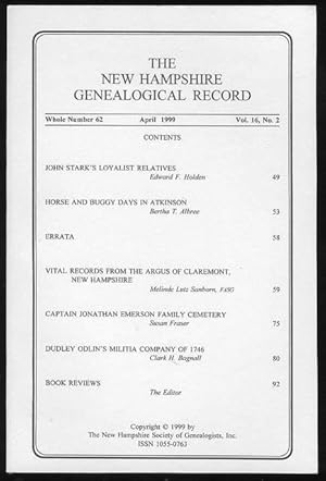 The New Hampshire Genealogical Record (Vol. 16, No. 2, April 1999)