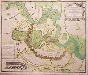 Philippsburg. Belagerung der Reichs Festung. Military Tactical Map.