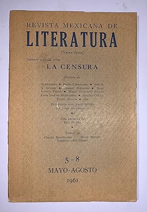 Revista Mexicana De Literatura Nueva Epoca Numero Especial Sobre La Censura. 5-8 Mayo-Agosto 1961