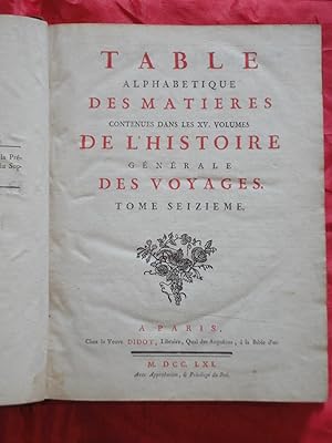 HISTOIRE GENERALE DES VOYAGES