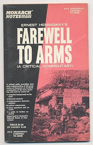 Bild des Verkufers fr Ernest Hemingway's Farewell to Arms (A Critical Commentary) zum Verkauf von Between the Covers-Rare Books, Inc. ABAA