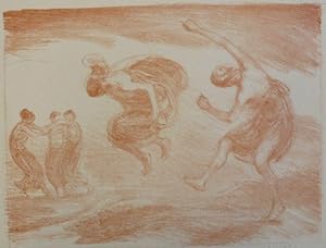 Imagen del vendedor de Springende Mdchen. Lithographie. a la venta por Antiquariat Joachim Lhrs