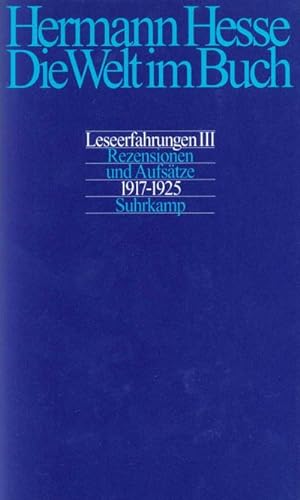 Bild des Verkufers fr Die Welt im Buch Rezensionen und Aufstze aus den Jahren 1917-1925 zum Verkauf von AHA-BUCH GmbH