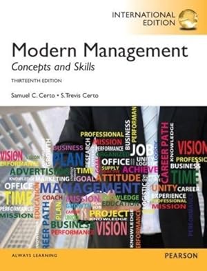 Image du vendeur pour INTERNATIONAL EDITION---Modern Management : Concepts and Skills, 13th edition mis en vente par READINGON LLC