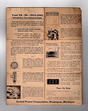 Sealed Power Corporation - Piston Ring Installation Instructions - Ford V8, 1932-1942. Vintage Au...