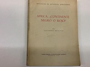 Bild des Verkufers fr AFRICA CONTINENTE NEGRO O ROJO BOTZARIS ALEJANDRO 1960 zum Verkauf von LIBRERIA ANTICUARIA SANZ