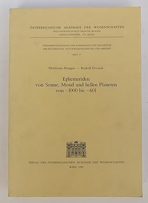 Imagen del vendedor de Ephemeriden von Sonne, Mond und hellen Planeten von -1000 bis -601. a la venta por Der Buchfreund