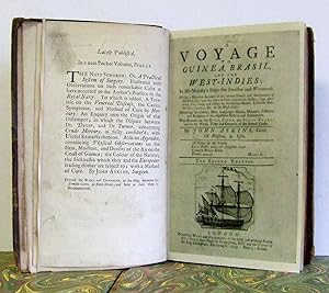 Imagen del vendedor de A VOYAGE TO GUINEA, BRASIL, AND THE WEST INDIES; IN HIS MAJESTY'S SHIPS THE 'SWALLOW' AND THE 'WEYMOUTH'. giving a genuine account of the several islands and settlements of Madeira, the Canaries, Cape de Verde, Sierraleon, Sesthos, Cape Apollonia, Cabo Corso, and others on the Guinea shore; likewise Barbadoes, Jamaica, etc. in the West Indies. describing the colour, diet, languages, habits, manners, customs, and religions of the respective natives and inhabitants. with remarks on the Gold, Ivory, and Slave trades; and on the winds, tides and currents of the several coasts. a la venta por McLaren Books Ltd., ABA(associate), PBFA