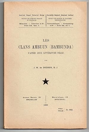 Les Clans Ambuun ( Bambunda ) d'après leur Littérature Orale