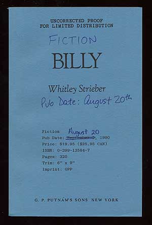 Seller image for Billy for sale by Between the Covers-Rare Books, Inc. ABAA