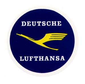 Imagen del vendedor de Baggage label for Deutsche Lufthansa. a la venta por Wittenborn Art Books