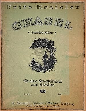 Imagen del vendedor de Ghasel (Gottfried Keller). f. e. Singstimme u. Klavier. Ausgabe fr hohe Stimme. a la venta por Musik-Antiquariat Heiner Rekeszus