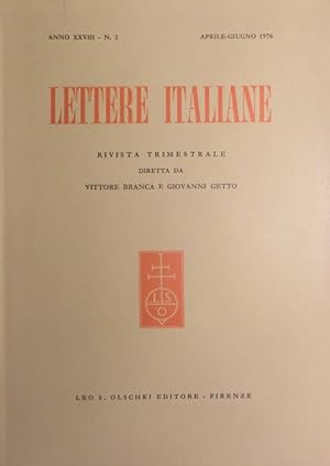 Image du vendeur pour Lettere italiane: rivista trimestrale. mis en vente par Studio Bibliografico Adige