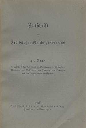 Zeitschrift des Freiburger Geschichtsvereins. Zeitschrift der Gesellschaft für Beförderung der Ge...