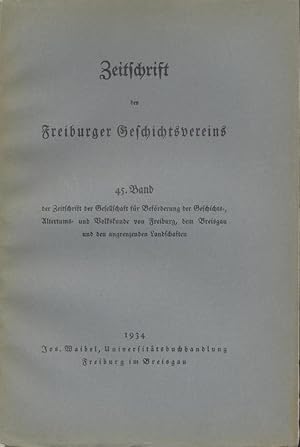 Zeitschrift des Freiburger Geschichtsvereins. Zeitschrift der Gesellschaft für Beförderung der Ge...