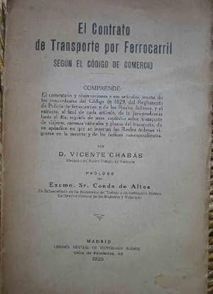 Seller image for EL CONTRATO DE TRANSPORTE POR FERROCARRIL, SEGN EL CDIGO DE COMERCIO for sale by Librera Maestro Gozalbo