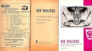 Immagine del venditore per Die Kulisse. Heft 6 und 12 Spielzeit 1956/57. Programmzeitschrift der Stdtischen Bhne Hagen. Konvolut von 3 Heften. venduto da Antiquariat Carl Wegner