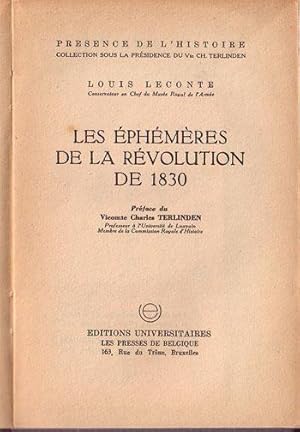Image du vendeur pour LES EPHEMERES DE LA REVOLUTION DE 1830 mis en vente par Librairie l'Aspidistra
