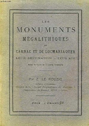 Seller image for Les Monuments Megalithiques De Carnac Et De Locmariaquer, Leur Destination, Leur Age for sale by JLG_livres anciens et modernes