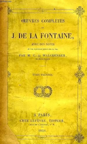 Bild des Verkufers fr OEUVRES COMPLETES DE LA FONTAINE, 2 TOMES zum Verkauf von Le-Livre