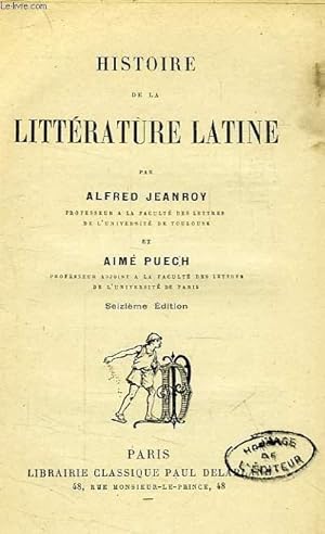 Imagen del vendedor de HISTOIRE DE LA LITTERATURE LATINE a la venta por Le-Livre
